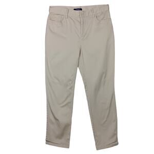 Chaps Khaki Pants Size 4 Petite 5 Pockets Belt Loops Straight